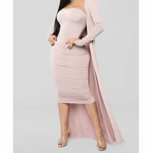 NWT Fashion Nova Still Fallin' For Him Dress Set - Mauve, Medium